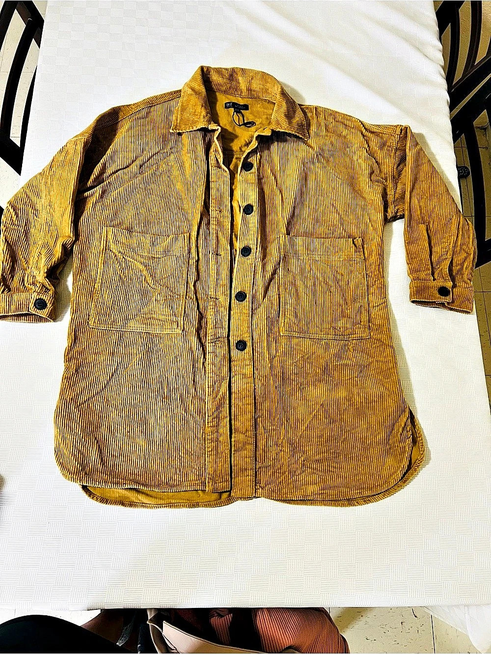 Zara TRF Collection Corduroy Overshirt Yellow Medium